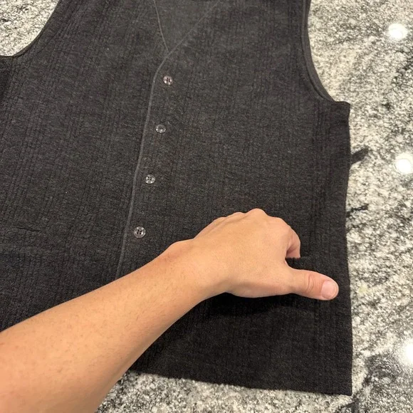 Hugo BOSS Wool Blend Vicunia Button Cardigan Sweater Vest Sz XL Black